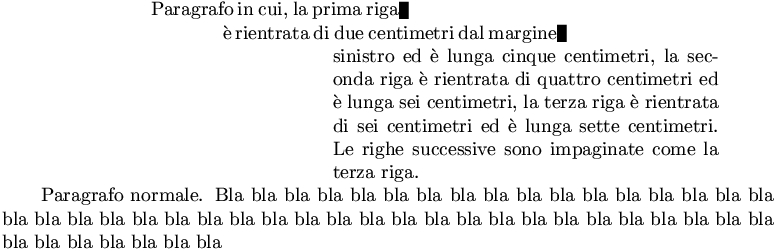 controllo del paragrafo riga per riga