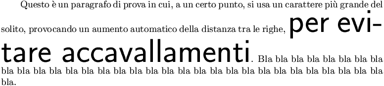 aggiustamento della distanza tra le righe