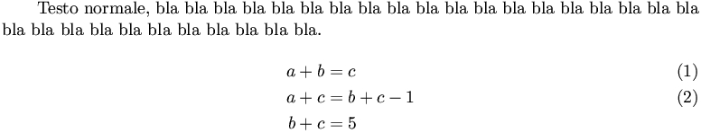 equazioni numerate