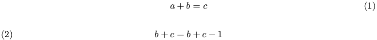 equazioni singole numerate