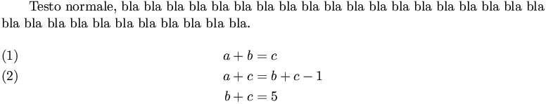 equazioni numerate