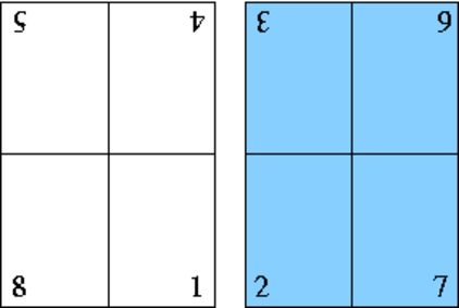 schema di un foglio piegato in quattro