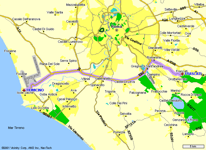 mappa FiumicinoFrascati