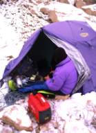 Fig. 7. The whole apparatus used during some preliminary 'in situ' tests on the Calderone Glacier.