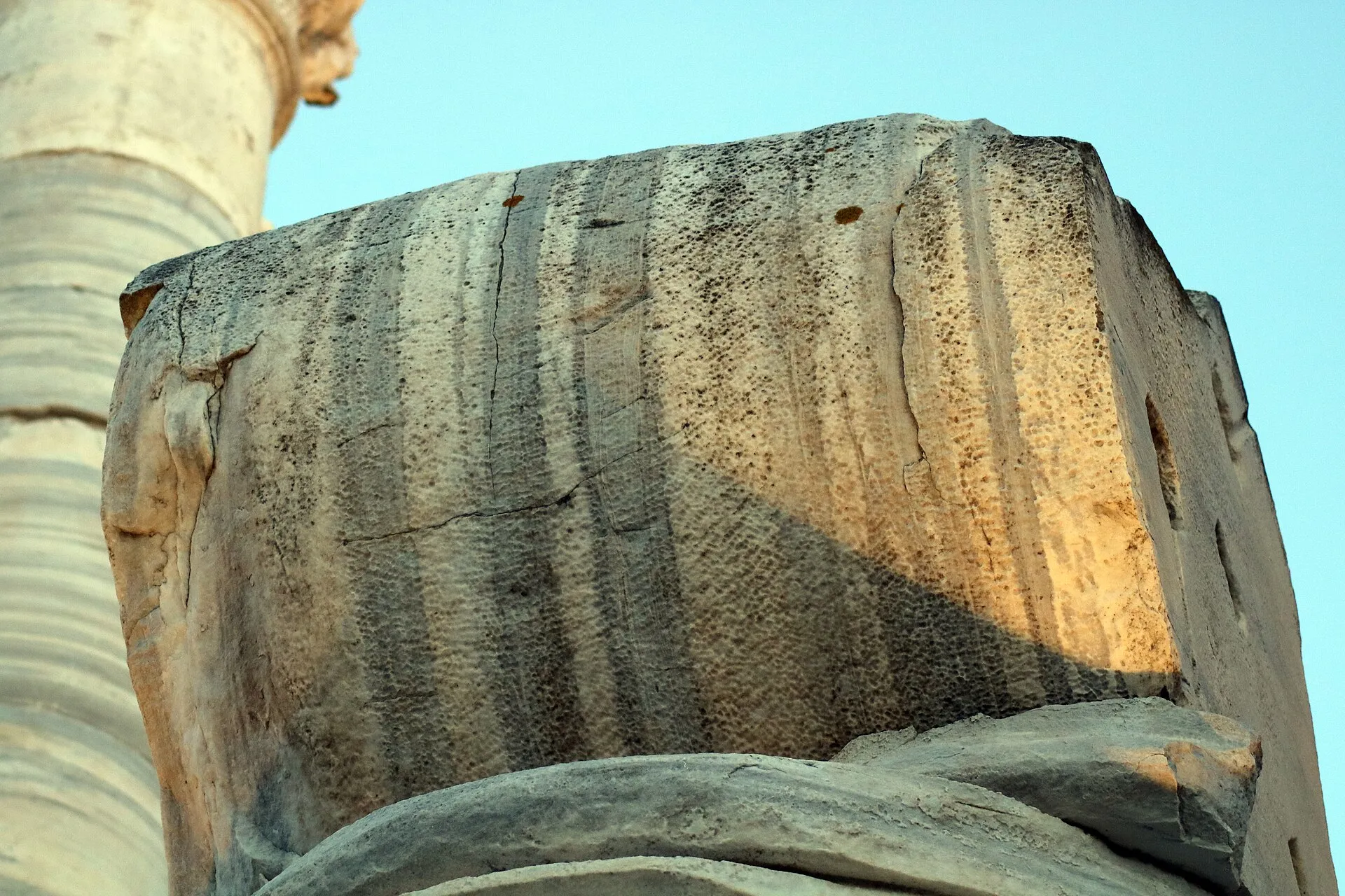 The ancient Roman columns at the port of Brindisi, marking the end of the Via Appia