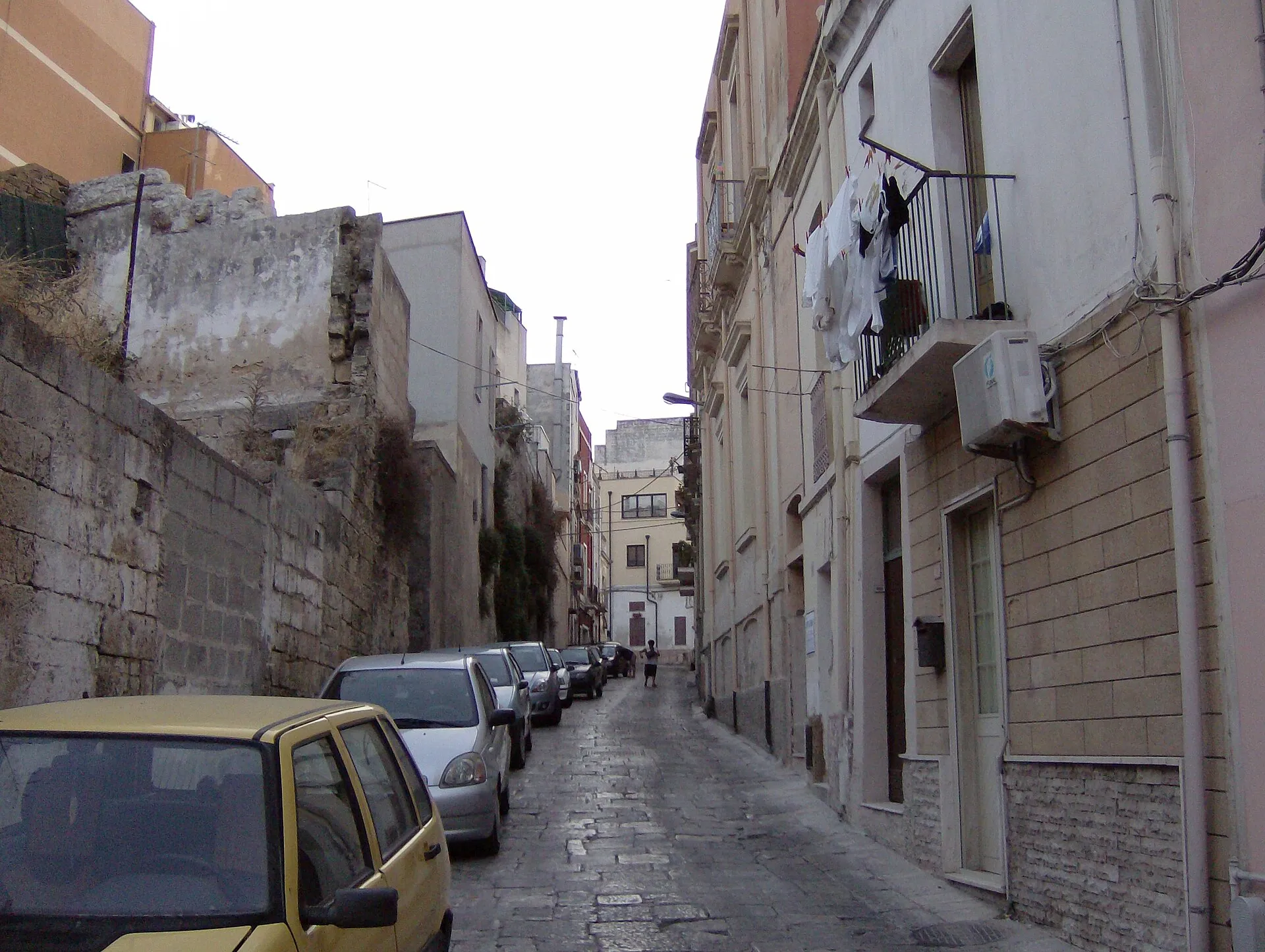 Narrow streets and traditional architecture in the historic center of Brindisi
